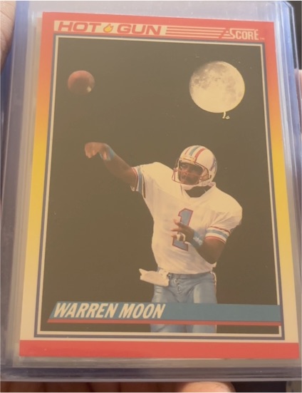 1990 Score #317 Warren Moon — front
