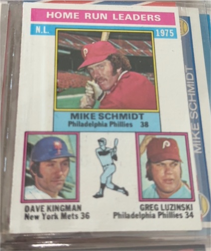 1976 Topps #193 Mike Schmidt / Dave Kingman / Greg Luzinski NL Home Run Leaders — front