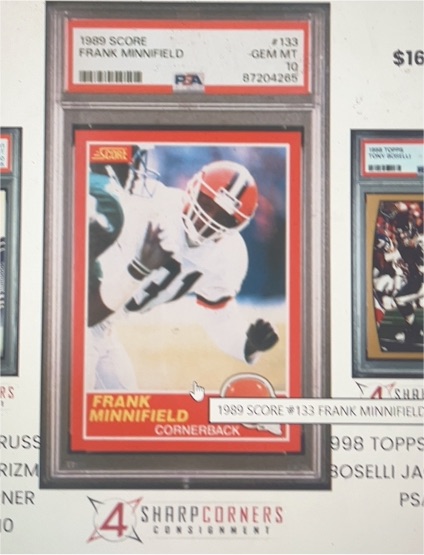 1989 Score #133 Frank Minnifield — front