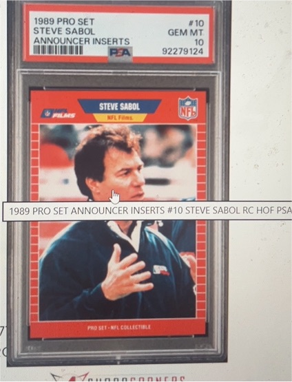 1989 Pro Set Announcer Inserts #10 Steve Sabol — front