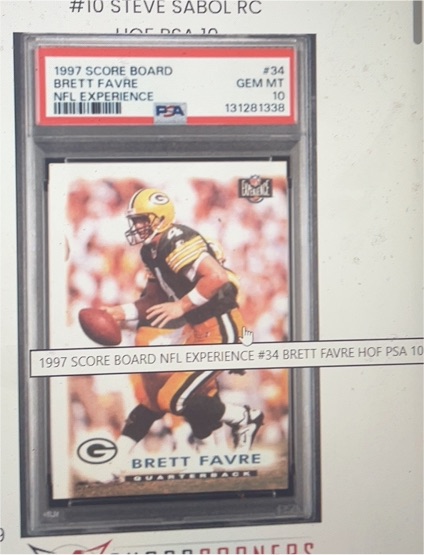 1997 Score Board NFL Experience #34 Brett Favre — front