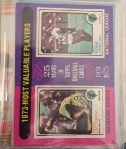 1975 Topps #211 1973 Most Valuable Players Reggie Jackson / Pete Rose — front