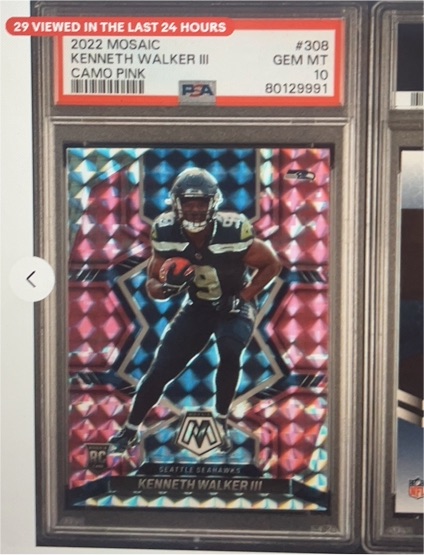 2022 Panini Mosaic #308 Kenneth Walker III Camo Pink — front