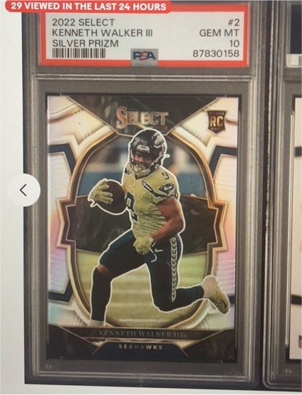 2022 Panini Select #2 Kenneth Walker III Silver Prizm — front