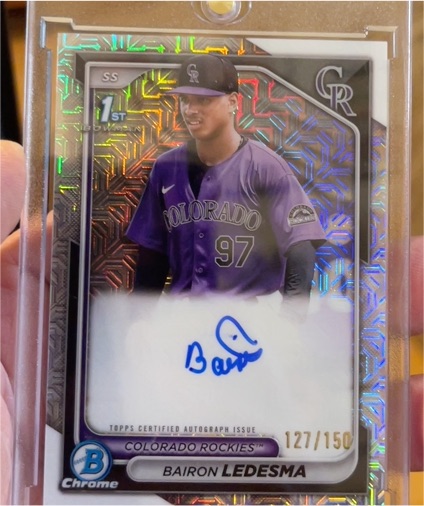 2024 Bowman Chrome #CPA-BLA Bairon Ledesma — front