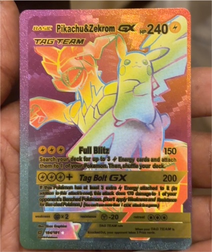 2018 Pokémon TCG Sun & Moon #184/181 Pikachu & Zekrom GX — front