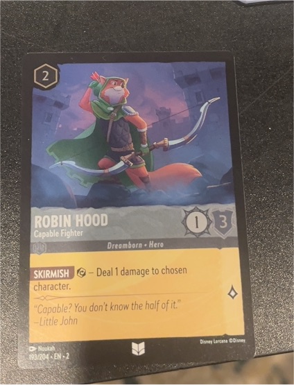 2023 Disney Lorcana Rise of the Floodborn #193 Robin Hood — front