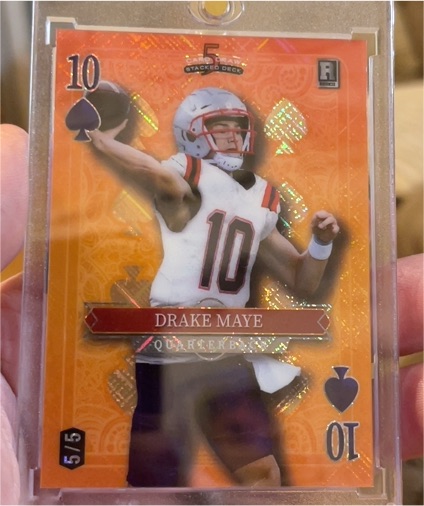 2024 Wild Card 5 Card Draw Stacked Deck #10 Drake Maye — front