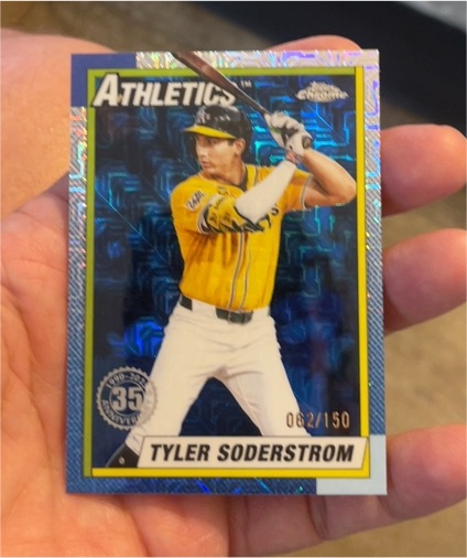 2025 Topps Update Series 1990 Topps Chrome Silver Pack Mojo #U90C-55 Tyler Soderstrom — front