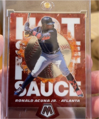 2021 Panini Mosaic Hot Sauce #HS6 Ronald Acuna Jr. — front