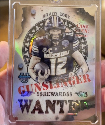 2024 Bowman Best University #GB-11 Brady Cook Gunslinger Die Cut Insert — front