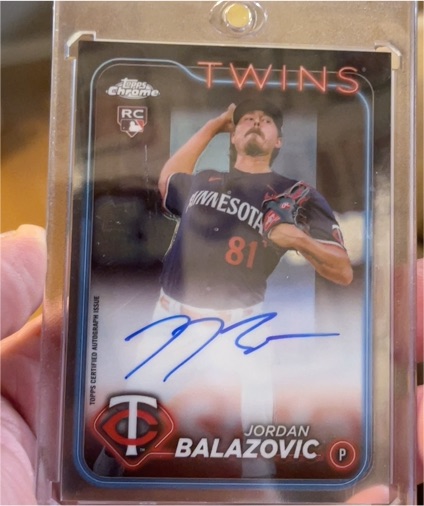 2024 Topps Chrome Update #RA-JBA Jordan Balazovic Rookie Autographs Twins — front