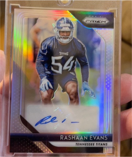 2018 Panini Prizm #RA-RE Rashaan Evans Rookie Autographs — front