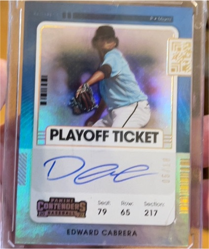 2021 Panini Contenders Playoff Ticket #79 Edward Cabrera — front
