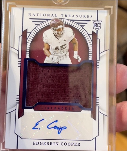 2024 Panini National Treasures Edgerrin Cooper Rookie Patch Autograph — front