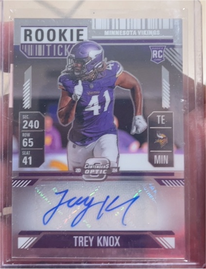 2024 Panini Contenders Optic #174 Trey Knox Rookie Ticket — front