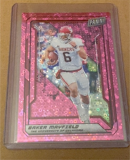 2019 Panini National VIP Pink Disco Prizm #6 Baker Mayfield — front