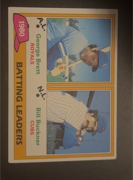 1981 Topps #1 1980 Batting Leaders George Brett & Bill Buckner — front