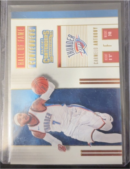 2017-18 Panini Contenders Hall of Fame Contenders #5 Carmelo Anthony — front