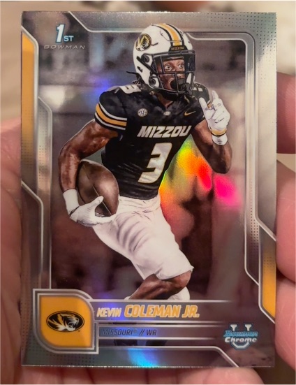 2025 Bowman Chrome University #58 Kevin Coleman Jr. — front