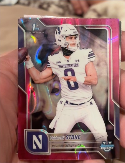 2025 Bowman Chrome University Football #198 Preston Stone — front