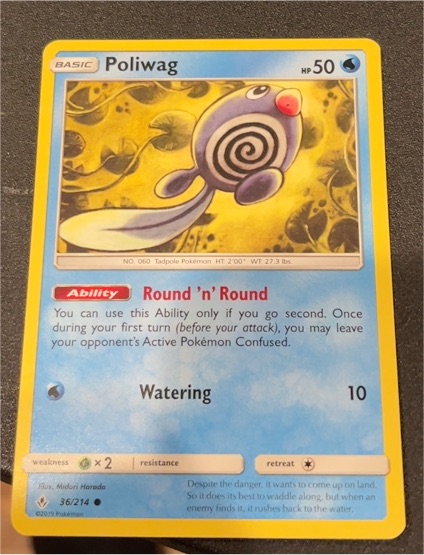 2019 Pokémon Sun & Moon Unbroken Bonds #36 Poliwag — front