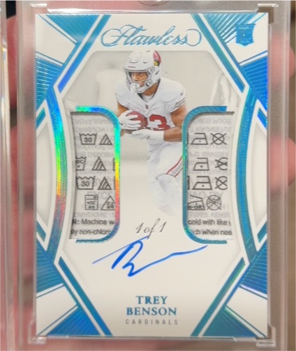 2024 Panini Flawless Trey Benson Rookie Dual Patch Autographs Emerald — front