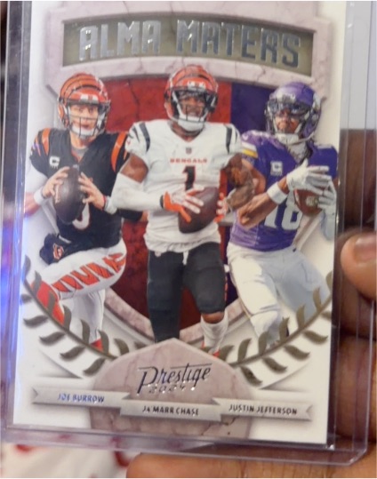 2024 Panini Prestige Alma Maters #23 Joe Burrow, Ja'Marr Chase, Justin Jefferson — front