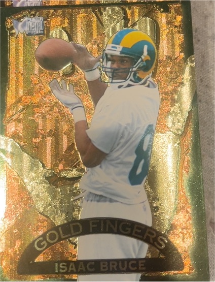 1996 Fleer Metal Gold Fingers #1 Isaac Bruce — front