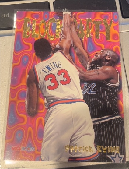 1995 NBA Hoops #9 Patrick Ewing Block Party — front
