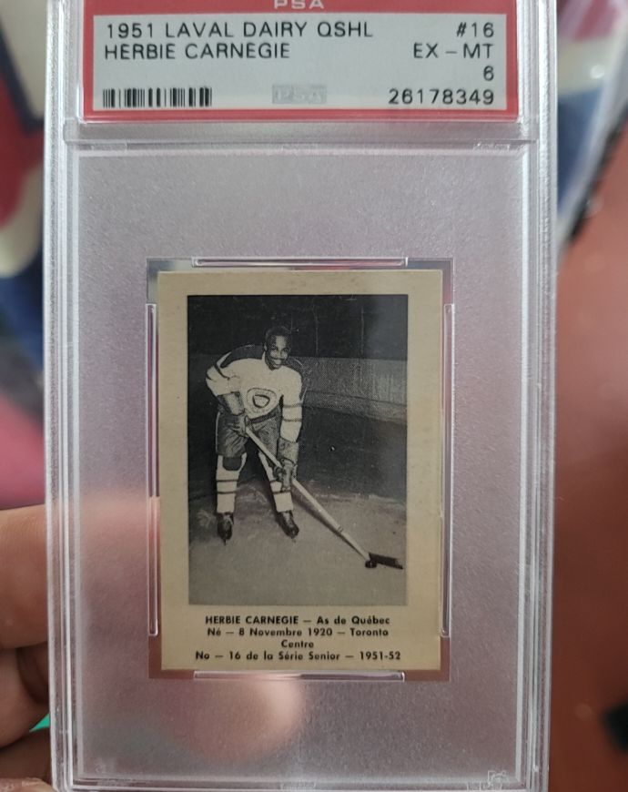 1951 Laval Dairy QSHL #16 Herbie Carnegie — front