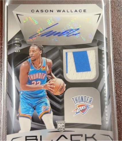 2023-24 Panini Black #RPA Cason Wallace Rookie Patch Auto — front