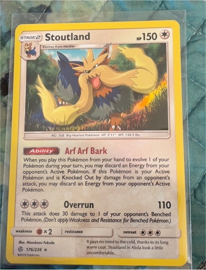 2019 Pokemon Cosmic Eclipse #176 Stoutland — front