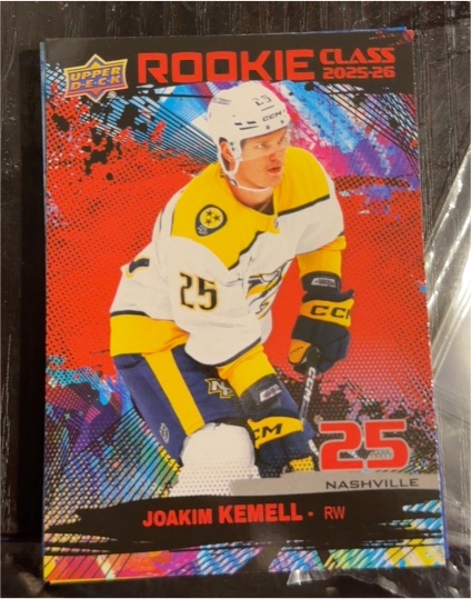 2025-26 Upper Deck Series 1 #RC-4 Joakim Kemell Rookie Class Nashville Predators — front