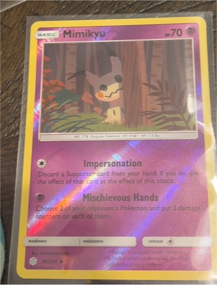 2019 Pokémon TCG Sun & Moon Cosmic Eclipse #96 Mimikyu — front