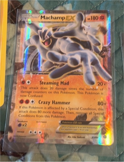 2015 Pokémon XY Ancient Origins #37 Machamp EX — front