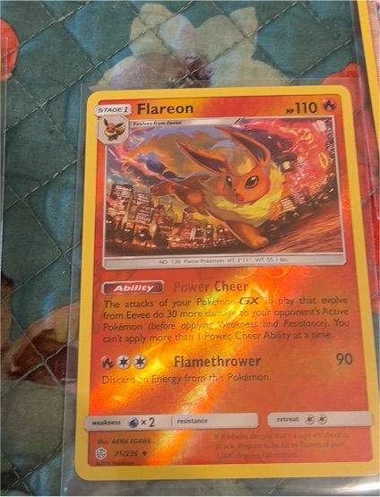2019 Pokémon Sun & Moon Cosmic Eclipse #25 Flareon — front