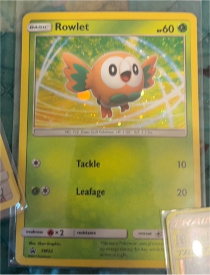 2017 Pokemon Sun & Moon Black Star Promo #SM22 Rowlet — front