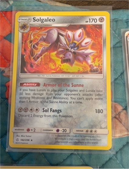 2019 Pokémon Sun & Moon Cosmic Eclipse #142 Solgaleo — front
