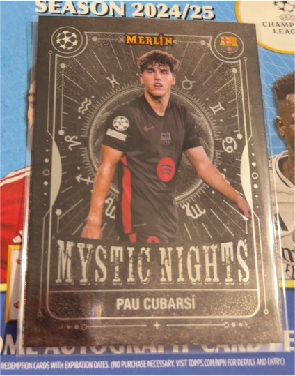 2024-25 Topps Merlin Mystic Nights #MN-26 Pau Cubarsi — front