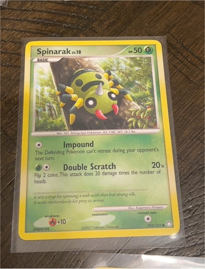 2007 Pokemon Mysterious Treasures #103 Spinarak — front