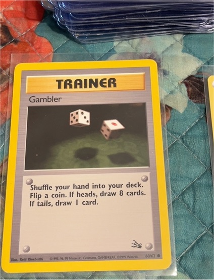1999 Pokémon Fossil #60 Gambler — front