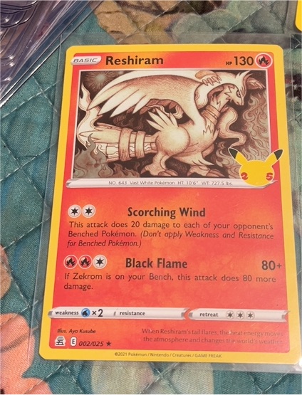 2021 Pokémon Celebrations #002 Reshiram — front