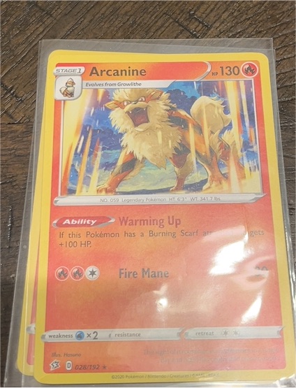2020 Pokémon TCG Rebel Clash #028 Arcanine — front
