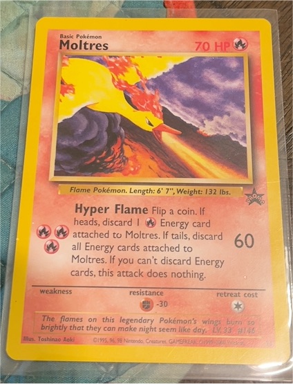 2000 Pokemon Black Star Promo #21 Moltres — front