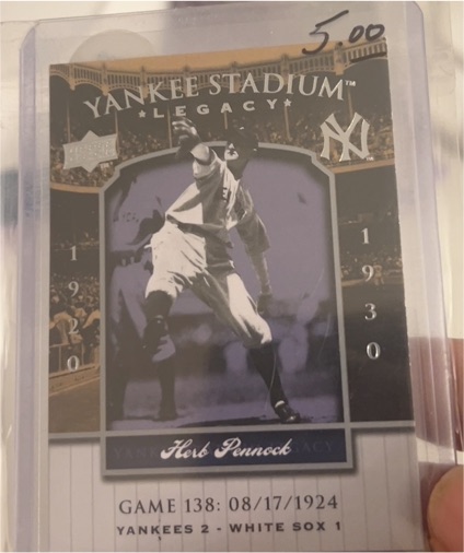 2008 Upper Deck Yankee Stadium Legacy #130 Herb Pennock — front
