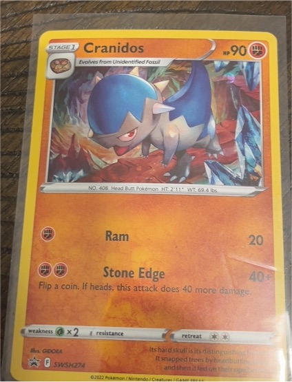 2022 Pokémon TCG SWSH Black Star Promo #SWSH274 Cranidos — front
