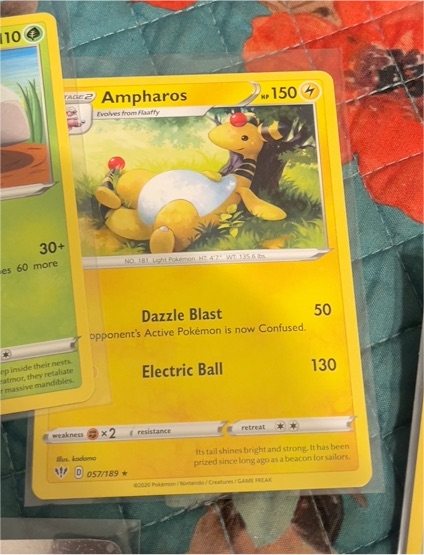 2020 Pokemon Darkness Ablaze #057 Ampharos — front