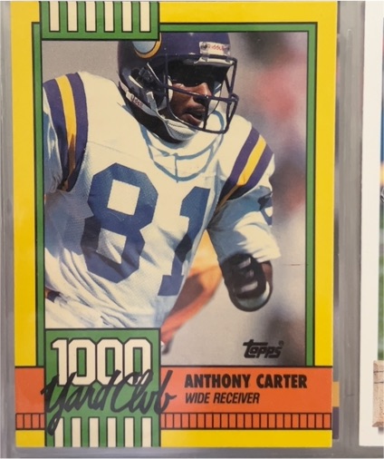 1990 Topps #26 Anthony Carter 1000 Yard Club — front
