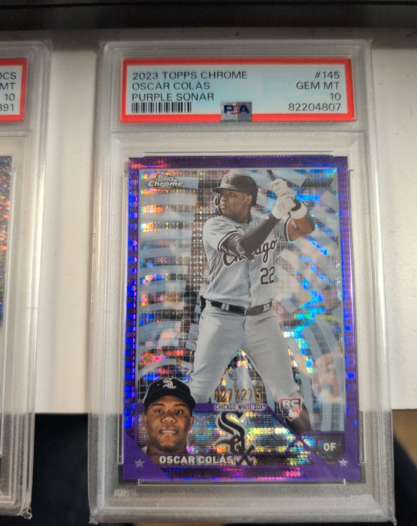 2023 Topps Chrome #145 Oscar Colas Purple Sonar — front